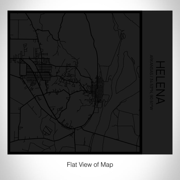 Rendered View of Helena Arkansas Map on 17oz Stainless Steel Insulated Tumbler in Matte Black with Tactile Lines