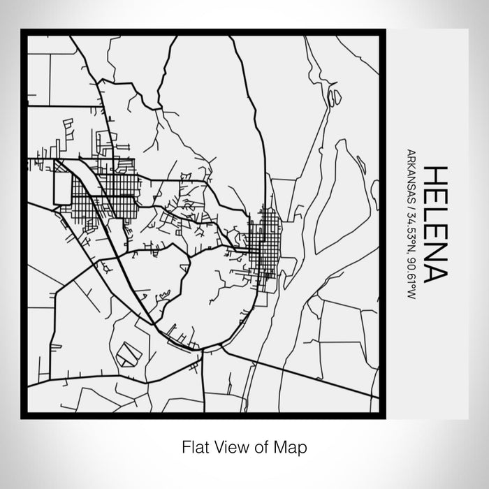 Rendered View of Helena Arkansas Map on 17oz Stainless Steel Insulated Tumbler in Matte White with Tactile Lines