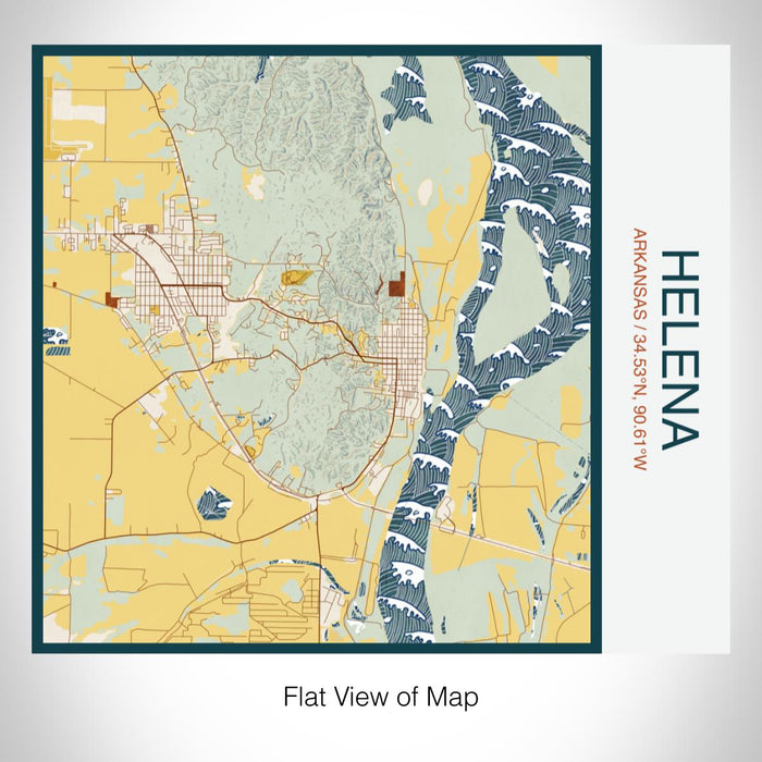 Rendered View of Helena Arkansas Map on 17oz Stainless Steel Insulated Tumbler in Woodblock Map Style