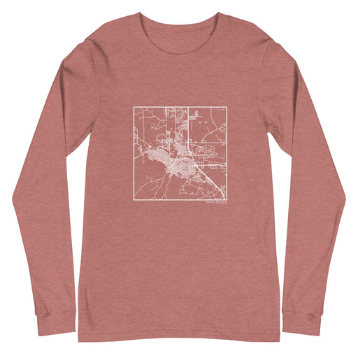 Helena Montana  Map Unisex Long-Sleeve T-shirt with City inscription in Heather Mauve