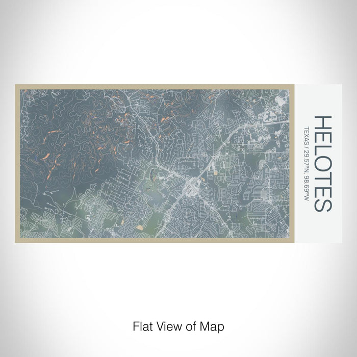 Rendered View of Helotes Texas Map on 17oz Stainless Steel Insulated Bottle with printed afternoon style map