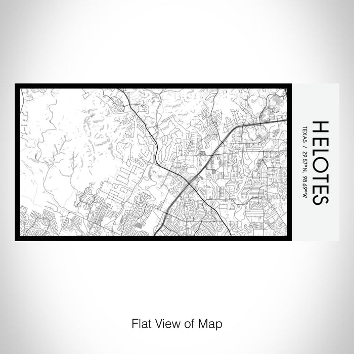 Rendered View of Helotes Texas Map on 17oz Stainless Steel Insulated Bottle with printed classic style map