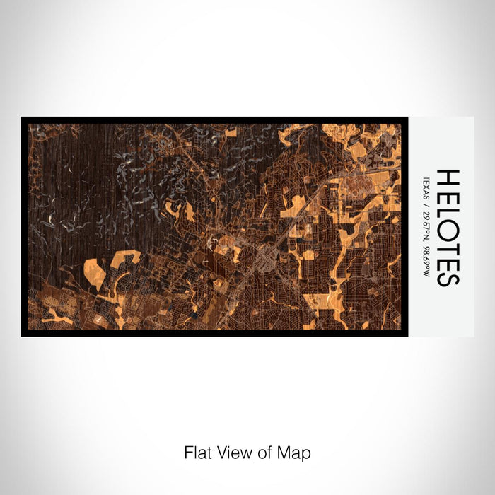 Rendered View of Helotes Texas Map on 17oz Stainless Steel Insulated Bottle with printed ember style map