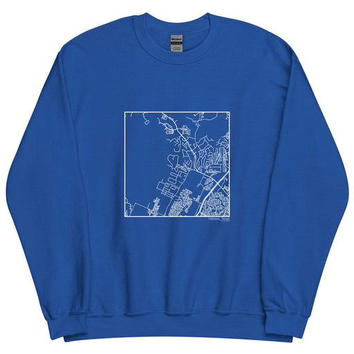 Helotes Texas  Map Unisex Crewneck Sweater with City inscription in Royal Blue