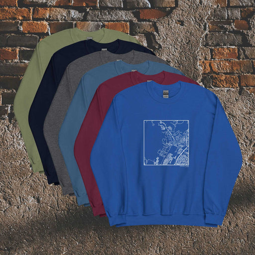 Helotes Texas  Map Unisex Crewneck Sweaters in Multiple Colors