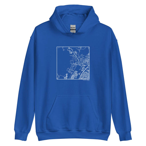 Helotes Texas  Map Unisex Hoodie Sweater with City inscription in Royal Blue