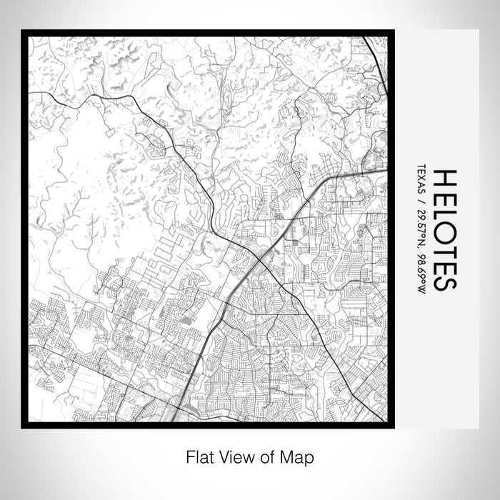 Rendered View of Helotes Texas Map on 17oz Stainless Steel Insulated Tumbler in Classic Map Style
