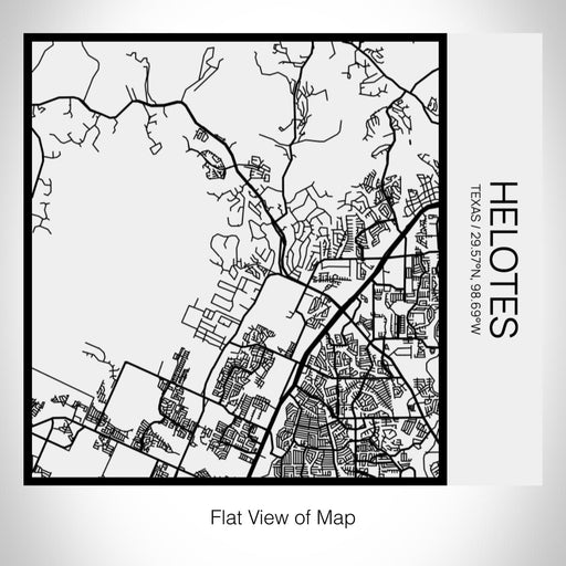 Rendered View of Helotes Texas Map on 17oz Stainless Steel Insulated Tumbler in Matte White with Tactile Lines