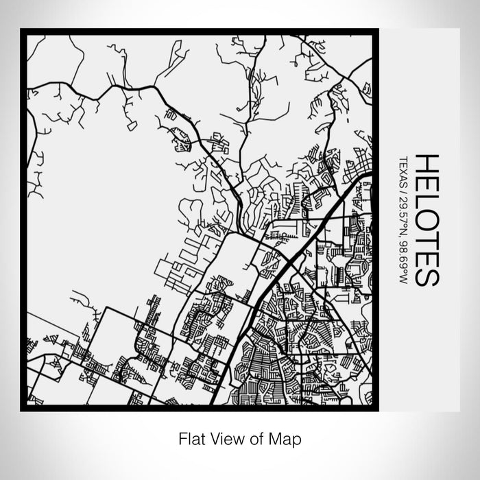 Rendered View of Helotes Texas Map on 17oz Stainless Steel Insulated Tumbler in Matte White with Tactile Lines