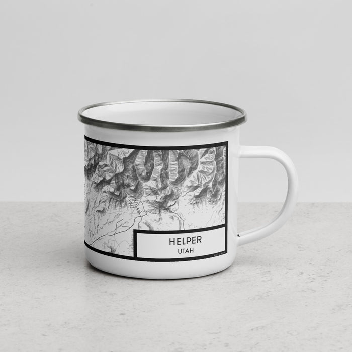 Right View Custom Helper Utah Map Enamel Mug in Classic