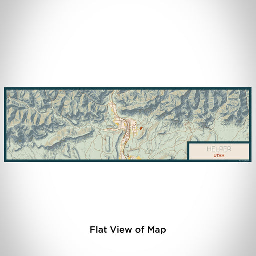 Flat View of Map Custom Helper Utah Map Enamel Mug in Woodblock