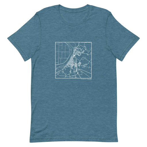Henderson Kentucky  Map Unisex T-Shirt with City inscription in Heather Teal
