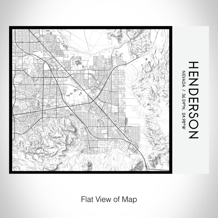 Rendered View of Henderson Nevada Map on 20oz Stainless Steel Insulated Bottle with Bamboo Top with printed classic style map