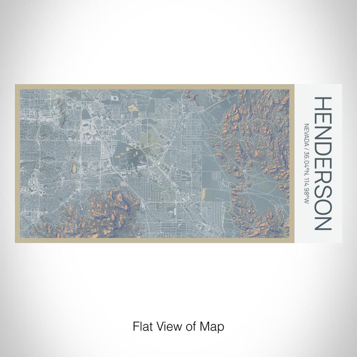 Rendered View of Henderson Nevada Map on 17oz Stainless Steel Insulated Bottle with printed afternoon style map