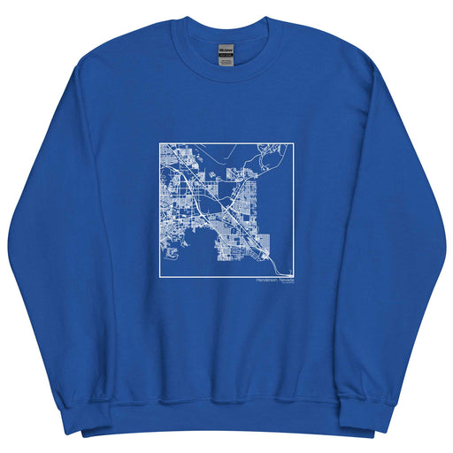 Henderson Nevada  Map Unisex Crewneck Sweater with City inscription in Royal Blue