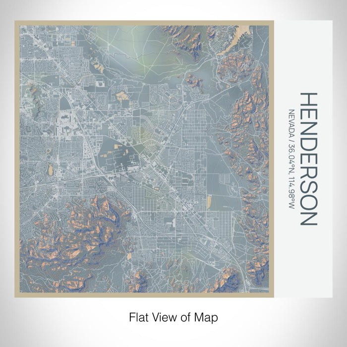 Rendered View of Henderson Nevada Map on 17oz Stainless Steel Insulated Tumbler in Afternoon Map Style