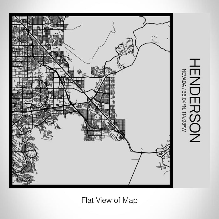 Rendered View of Henderson Nevada Map on 17oz Stainless Steel Insulated Tumbler in Tactile Lines with Succulent in Background