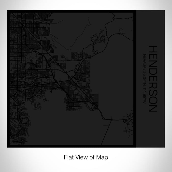Rendered View of Henderson Nevada Map on 17oz Stainless Steel Insulated Tumbler in Matte Black with Tactile Lines