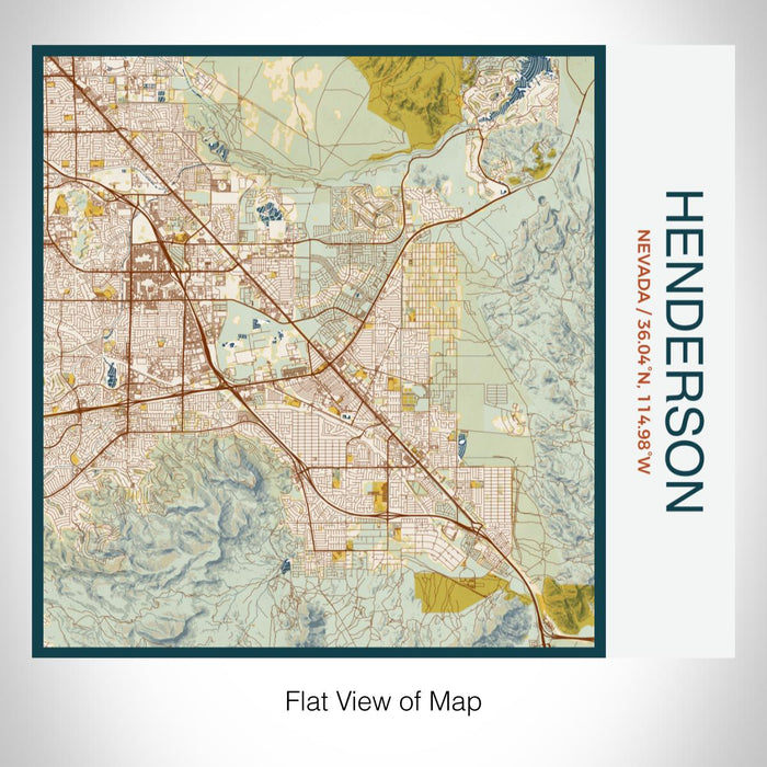 Rendered View of Henderson Nevada Map on 17oz Stainless Steel Insulated Tumbler in Woodblock Map Style