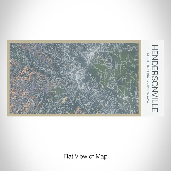 Rendered View of Hendersonville North Carolina Map on 17oz Stainless Steel Insulated Bottle with printed afternoon style map