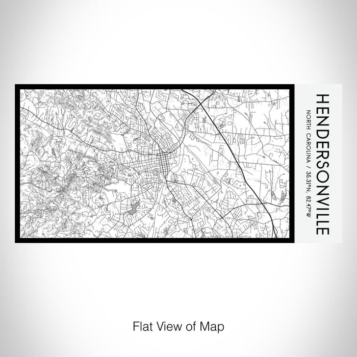Rendered View of Hendersonville North Carolina Map on 17oz Stainless Steel Insulated Bottle with printed classic style map
