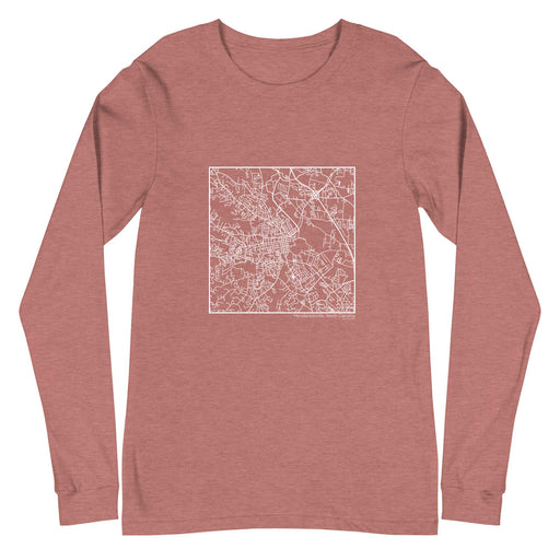 Hendersonville North Carolina  Map Unisex Long-Sleeve T-shirt with City inscription in Heather Mauve
