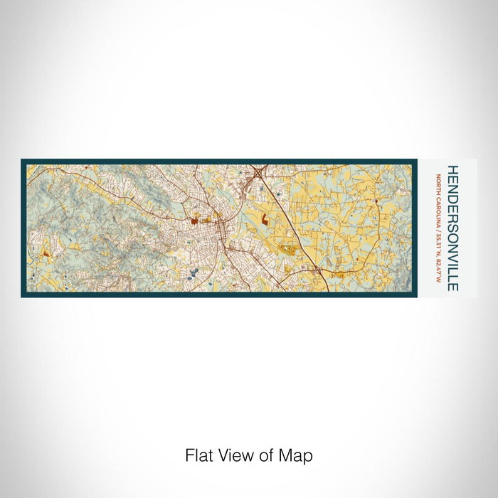 Rendered View of Hendersonville North Carolina Map on 10oz Stainless Steel Insulated Cup in Woodblock with Sliding Lid