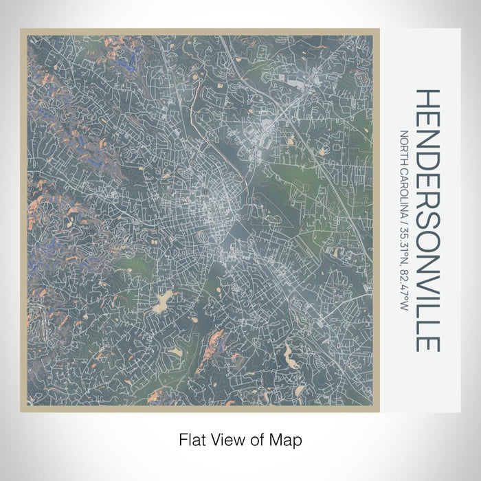 Rendered View of Hendersonville North Carolina Map on 17oz Stainless Steel Insulated Tumbler in Afternoon Map Style