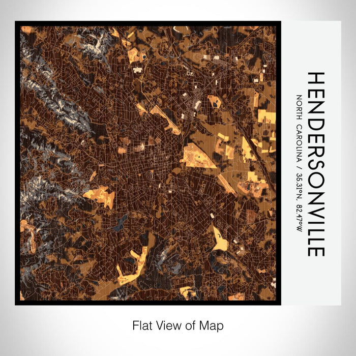 Rendered View of Hendersonville North Carolina Map on 17oz Stainless Steel Insulated Tumbler in Ember Map Style