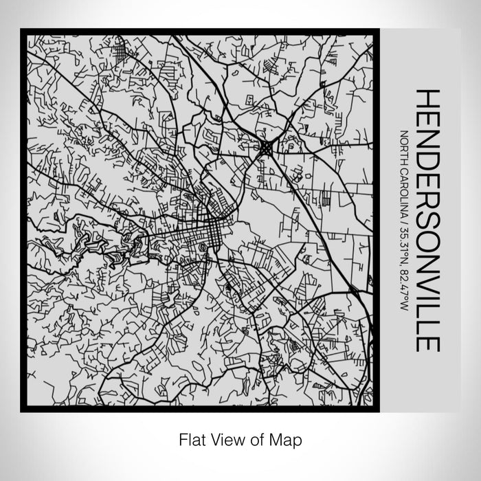 Rendered View of Hendersonville North Carolina Map on 17oz Stainless Steel Insulated Tumbler in Tactile Lines with Succulent in Background