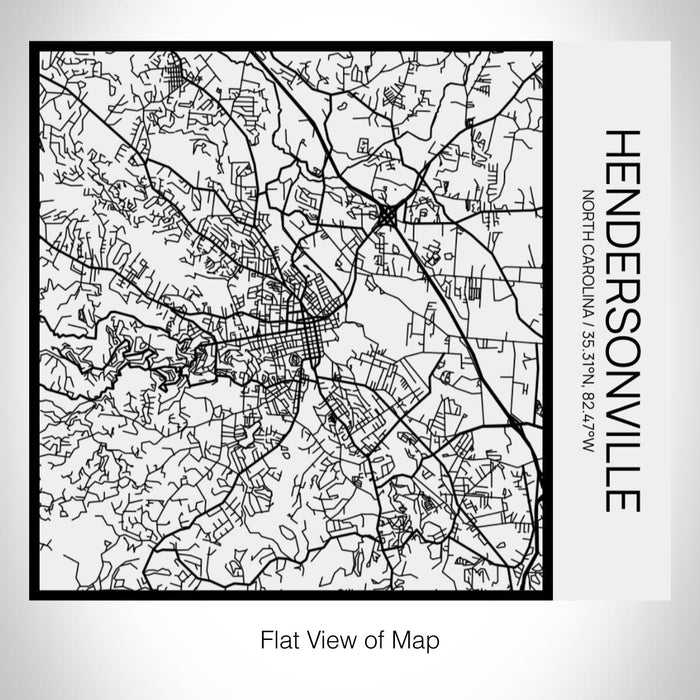 Rendered View of Hendersonville North Carolina Map on 17oz Stainless Steel Insulated Tumbler in Matte White with Tactile Lines