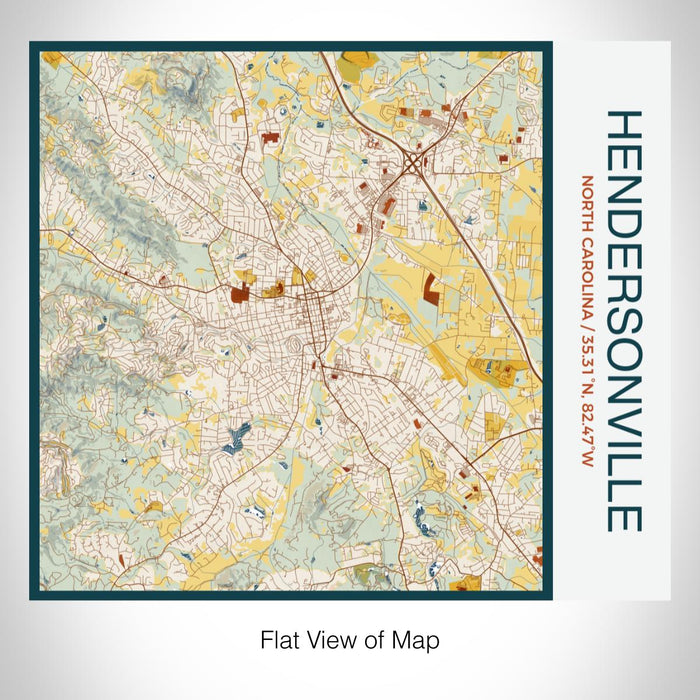 Rendered View of Hendersonville North Carolina Map on 17oz Stainless Steel Insulated Tumbler in Woodblock Map Style