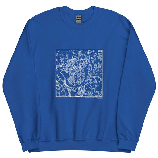 Hendersonville Tennessee  Map Unisex Crewneck Sweater with City inscription in Royal Blue