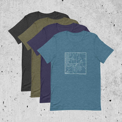 Hermitage Pennsylvania  Map Unisex T-Shirts in Multiple Colors