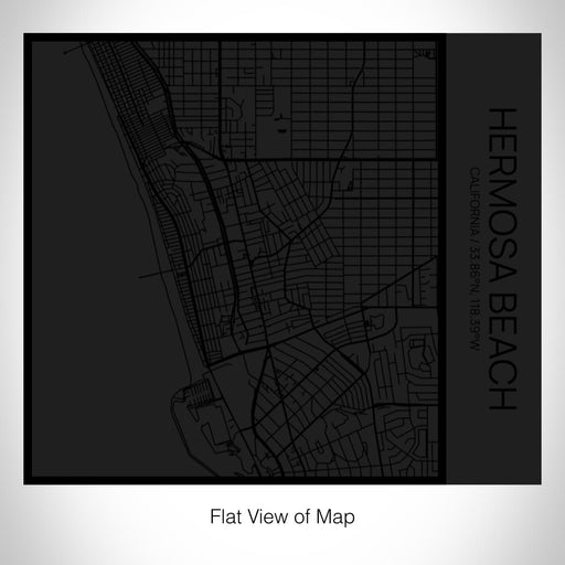 Rendered View of Hermosa Beach California Map on 17oz Stainless Steel Insulated Tumbler in Matte Black with Tactile Lines