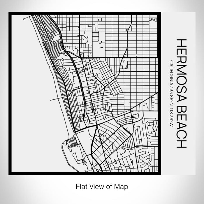 Rendered View of Hermosa Beach California Map on 17oz Stainless Steel Insulated Tumbler in Matte White with Tactile Lines