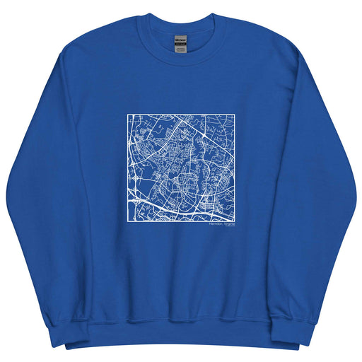 Herndon Virginia  Map Unisex Crewneck Sweater with City inscription in Royal Blue