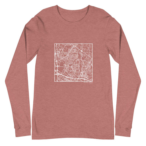 Herndon Virginia  Map Unisex Long-Sleeve T-shirt with City inscription in Heather Mauve