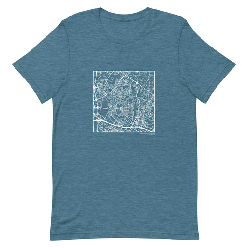 Herndon Virginia  Map Unisex T-Shirt with City inscription in Heather Teal