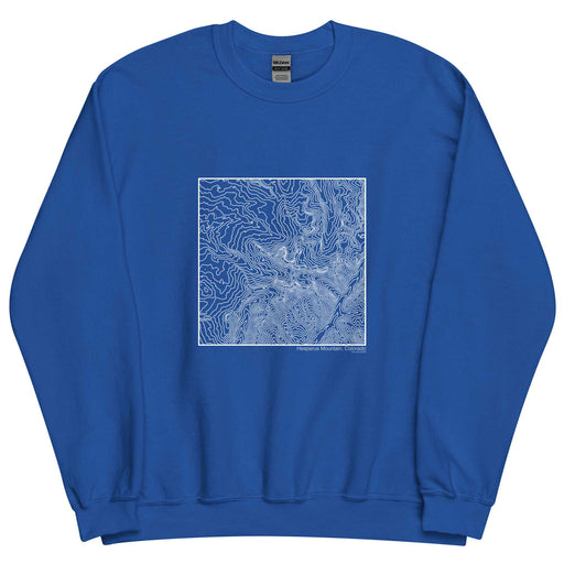 Hesperus Mountain Colorado Topographic  Map Unisex Crewneck Sweater with City inscription in Royal Blue
