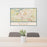 24x36 Hickory North Carolina Map Print Lanscape Orientation in Woodblock Style Behind 2 Chairs Table and Potted Plant