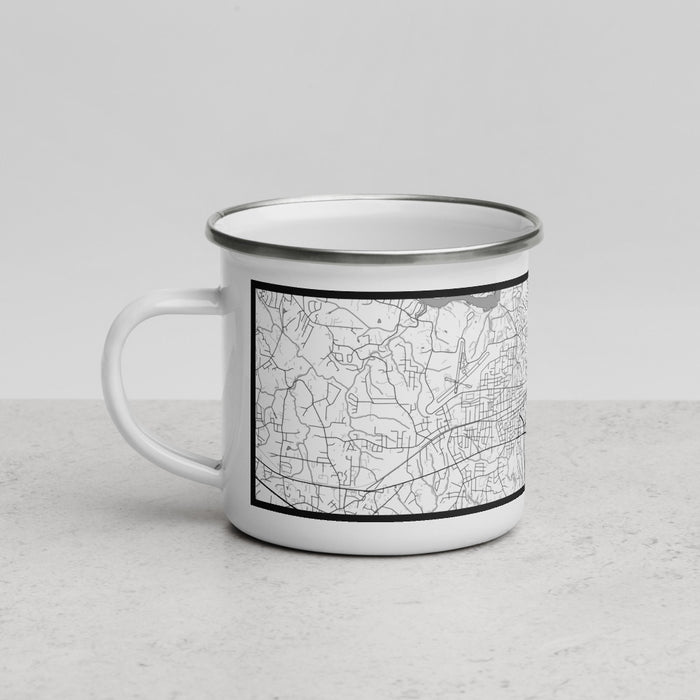 Left View Custom Hickory North Carolina Map Enamel Mug in Classic