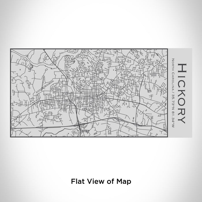 Rendered View of Hickory North Carolina Map Engraving on 17oz Stainless Steel Insulated Cola Bottle