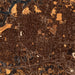 Hickory North Carolina Map Print in Ember Style Zoomed In Close Up Showing Details