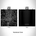 Rendered View of Hickory North Carolina Map Engraving on 6oz Stainless Steel Flask in Black