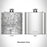 Rendered View of Hickory North Carolina Map Engraving on 6oz Stainless Steel Flask