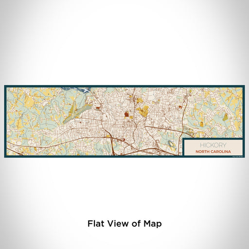 Flat View of Map Custom Hickory North Carolina Map Enamel Mug in Woodblock