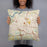 Person holding 18x18 Custom Hickory North Carolina Map Throw Pillow in Woodblock