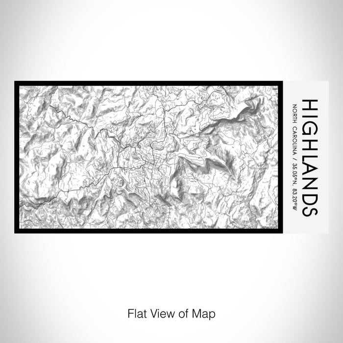 Rendered View of Highlands North Carolina Map on 17oz Stainless Steel Insulated Bottle with printed classic style map
