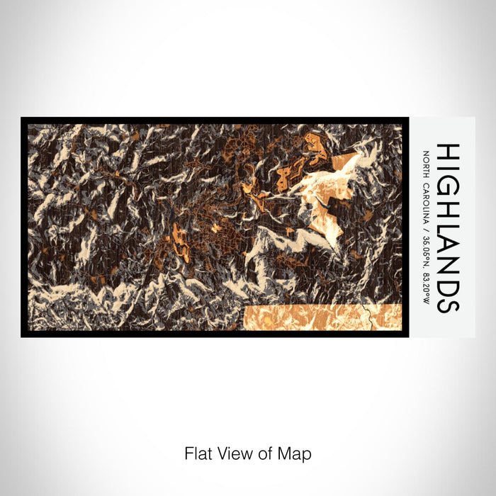 Rendered View of Highlands North Carolina Map on 17oz Stainless Steel Insulated Bottle with printed ember style map